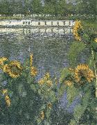 Gustave Caillebotte The sunflowers of waterside painting
